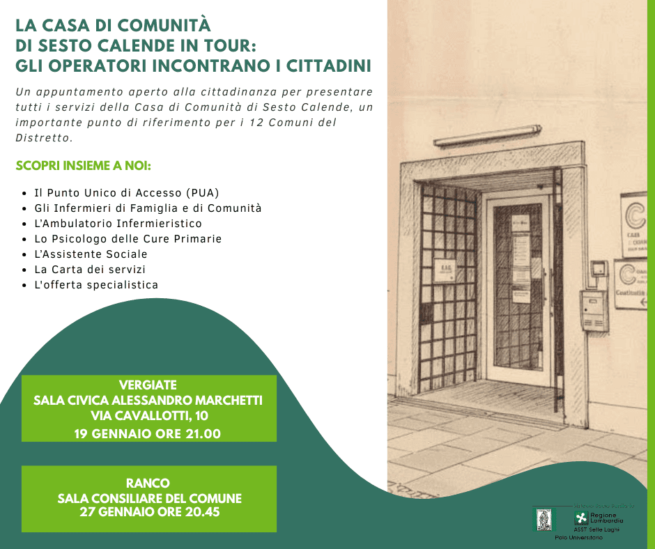 Prosegue il tour della Casa di Comunità di Sesto Calende: i prossimi appuntamenti sul territorio